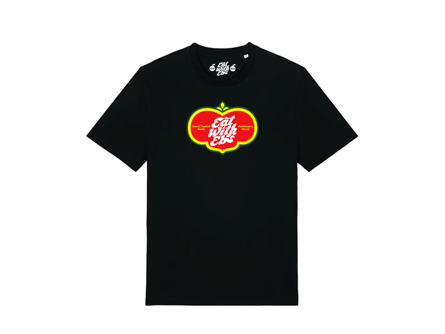 EAT WITH EBS STICKER TEE BLACK