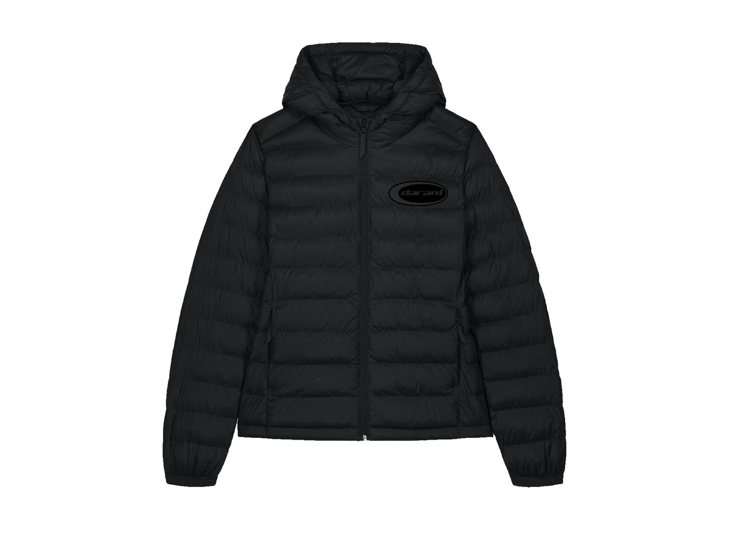 BLKOUT FLOCK PRINT LIGHTWEIGHT PUFFA JACKET BLACK