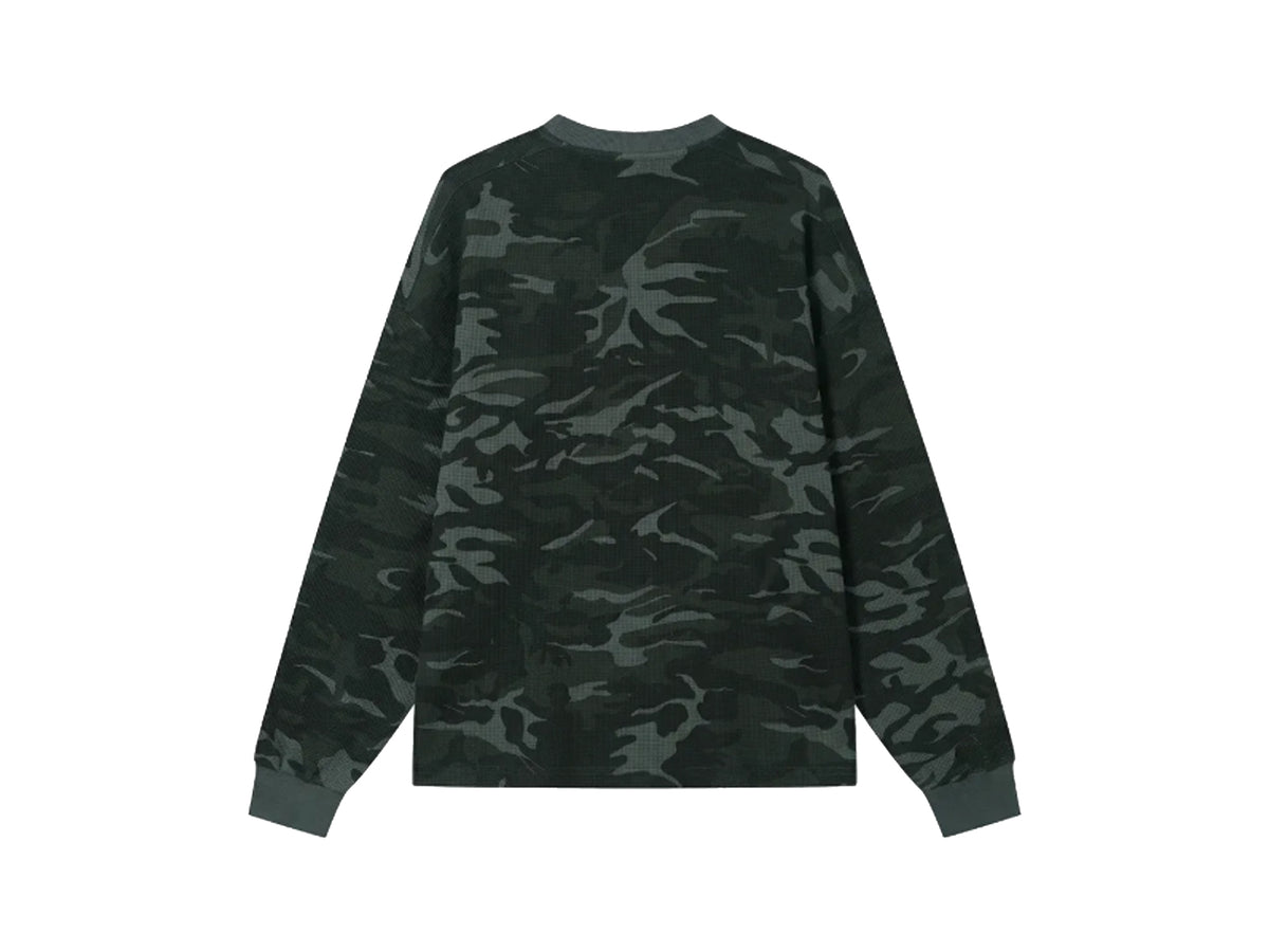 WAFFLE KNIT LS TEE GREY CAMO