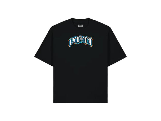 HALF TONE GRAPHIC TEE BLACK *NEW FIT*