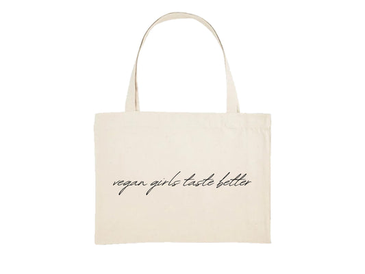 EAT WITH EBS VGTB HD SLOGAN TOTE BAG NATURAL