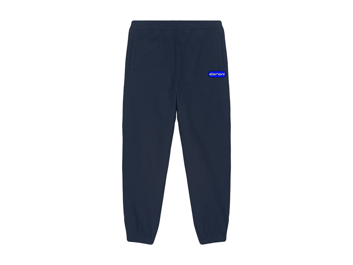 BLUE TAB FLOCK PRINT TRACKSUIT BOTTOMS FRENCH NAVY