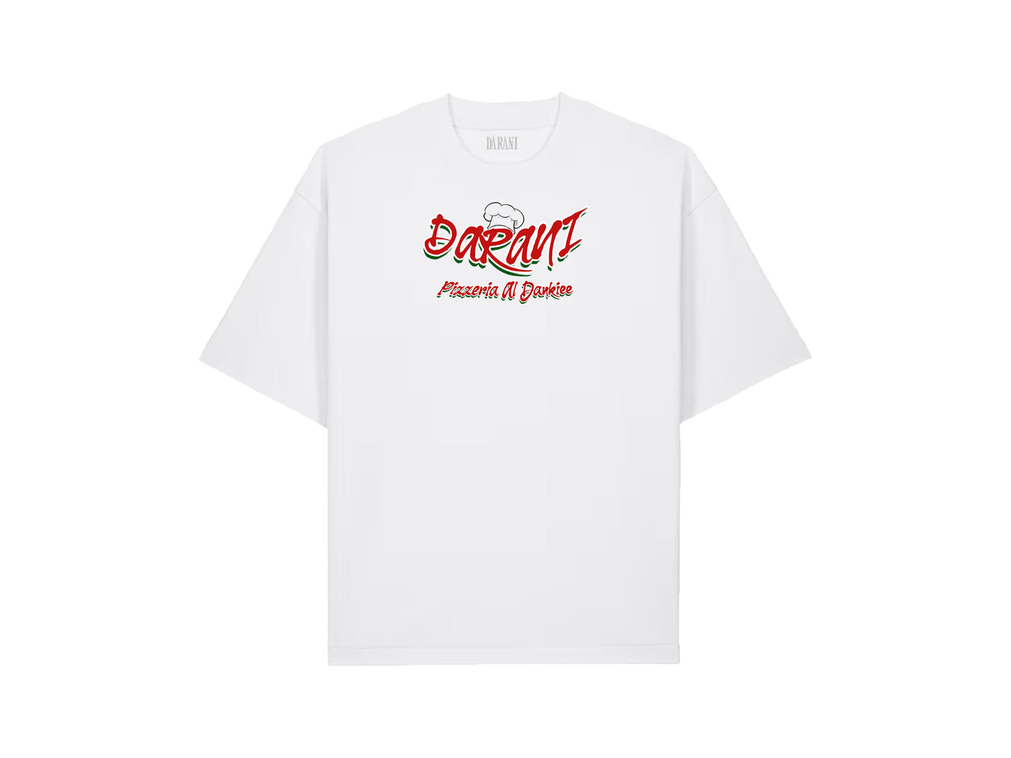 PIZZERIA AL DANKIEE WHITE TEE *NEW FIT*