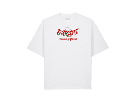 PIZZERIA AL DANKIEE WHITE TEE *NEW FIT*