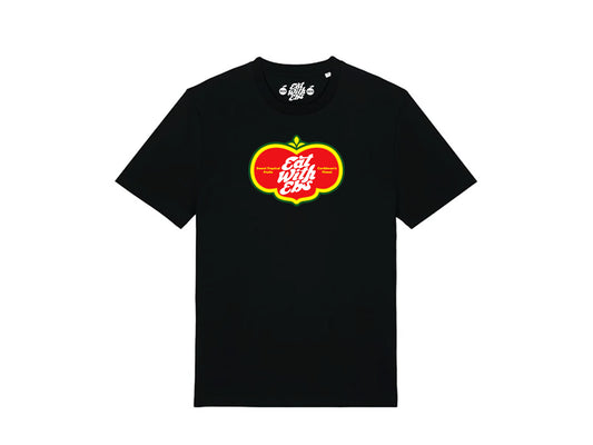 EAT WITH EBS STICKER TEE BLACK