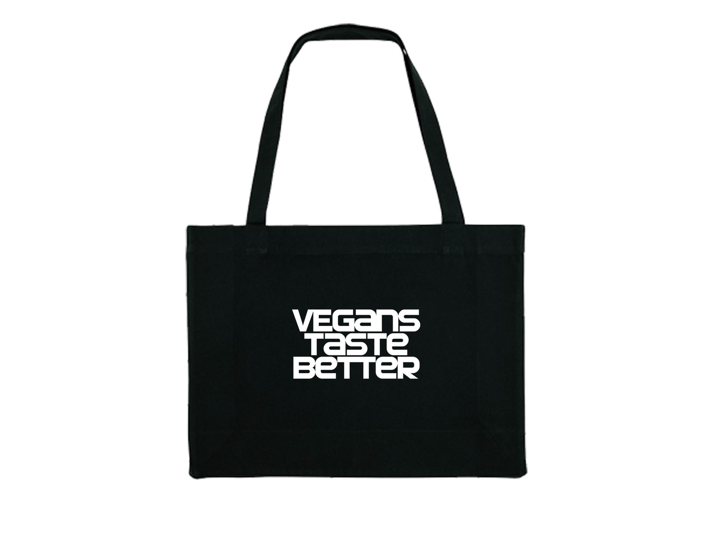 EAT WITH EBS VEGANS TASTE BETTER TOTE BAG BLACK