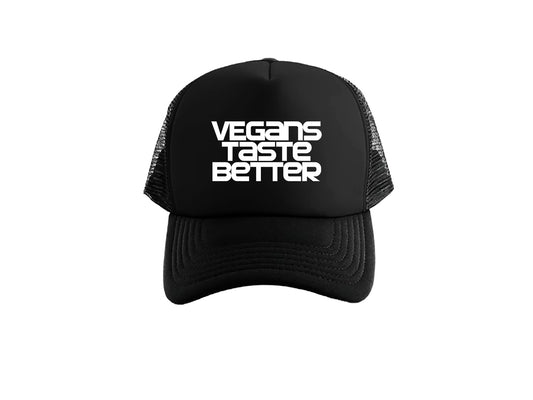 EAT WITH EBS SLOGAN BLACK TRUCKER CAP